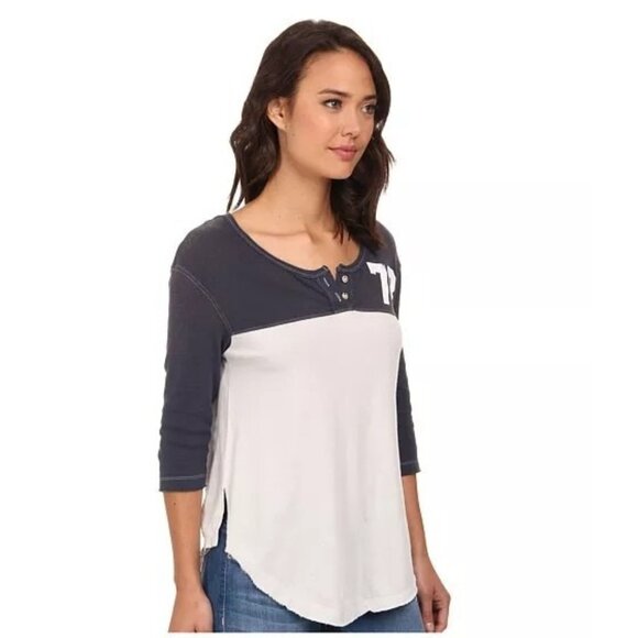 Free People Vintage Blue Jersey Top - Small, New with Tags - Picture 2 of 4